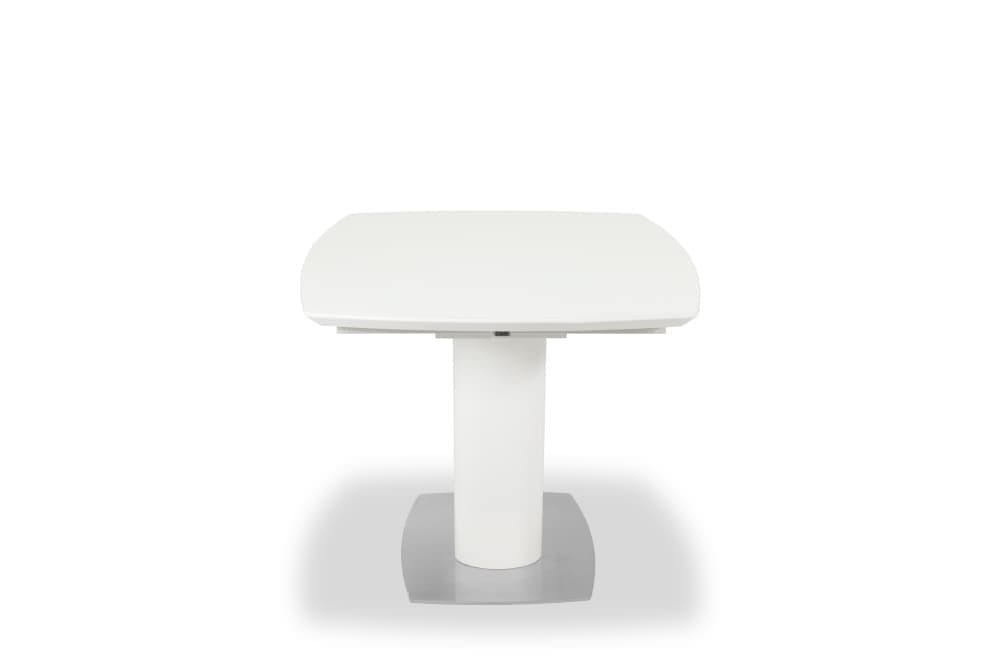 Стол лакированный обеденный раскладной MIAMI – Прямоугольный AERO, цвет белый лак, белое стекло шелк, размер 140 (+45) 46907 - фото 6