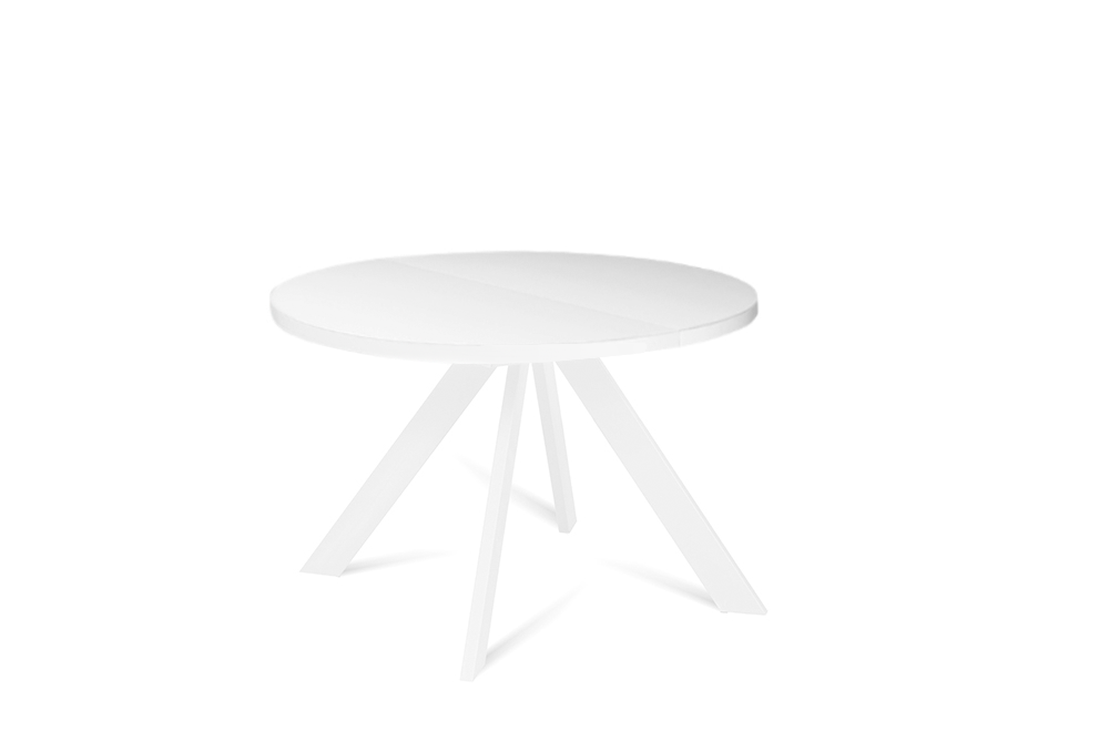 Стол раскладной FARGO 120 WHITE SILK W - круглый AERO, цвет белый шелк, белые ножки, размер 120 (+40) 113005 - фото 2