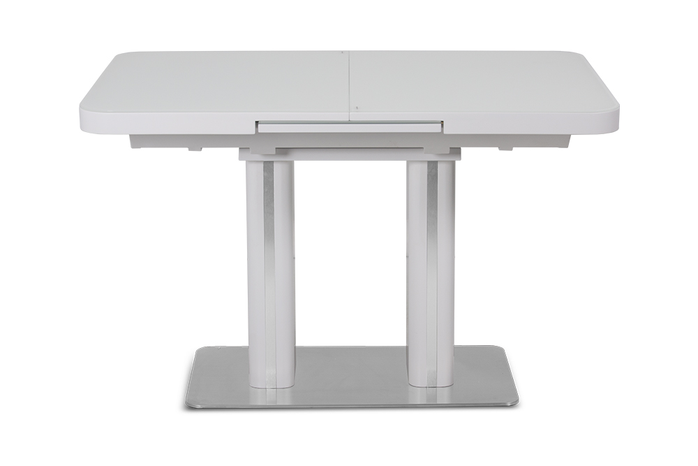Стол лакированный обеденный раскладной DARIO – Прямоугольный AERO, цвет белый лак, белое стекло шелк, размер 120 (+40) 46004 - фото 3