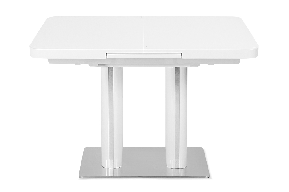 Стол лакированный обеденный раскладной DARIO – Прямоугольный AERO, цвет белый лак, белое стекло, размер 110 (+35) 56818 - фото 3