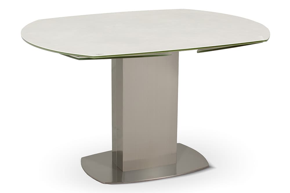 Стол ORBITA 130 SNOW CER AERO, цвет нержавеющая сталь, керамическая столешница - цвет светло-серый, размер 130 (+30) (+30) 44718 - фото 1