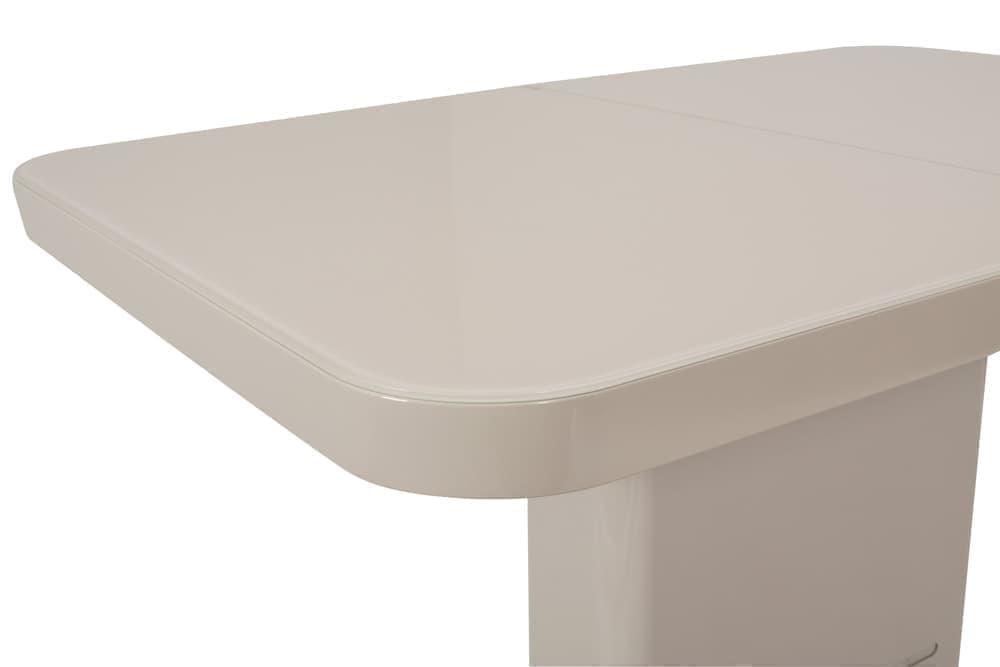 Стол лакированный обеденный раскладной SWEDEN – Прямоугольный AERO, цвет капучино лак, стекло капучино, размер 120 (+40) 39869 - фото 4