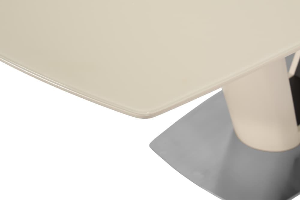 Стол лакированный обеденный раскладной MIAMI – Прямоугольный AERO, цвет лак - цвет крем, стекло крем шелк, размер 140 (+45) 21499 - фото 7