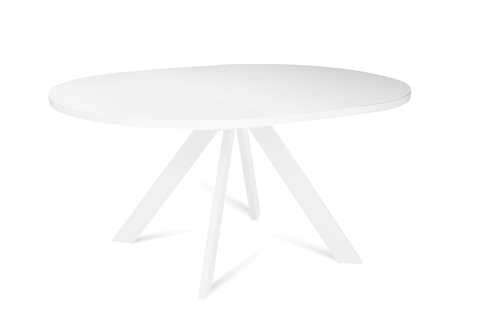 Стол раскладной FARGO 120 WHITE SILK W - круглый AERO, цвет белый шелк, белые ножки, размер 120 (+40) 113005 - фото 3