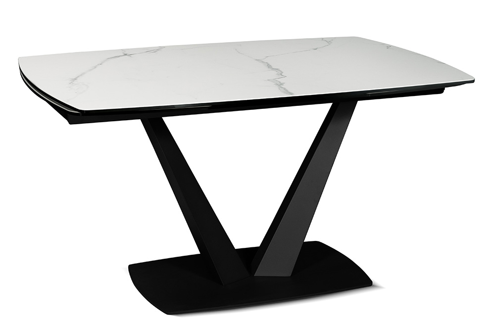 Стол обеденный раскладной CHALET– Прямоугольный AERO, цвет мрамор каррара, размер 140 (+29,5) (+29,5)