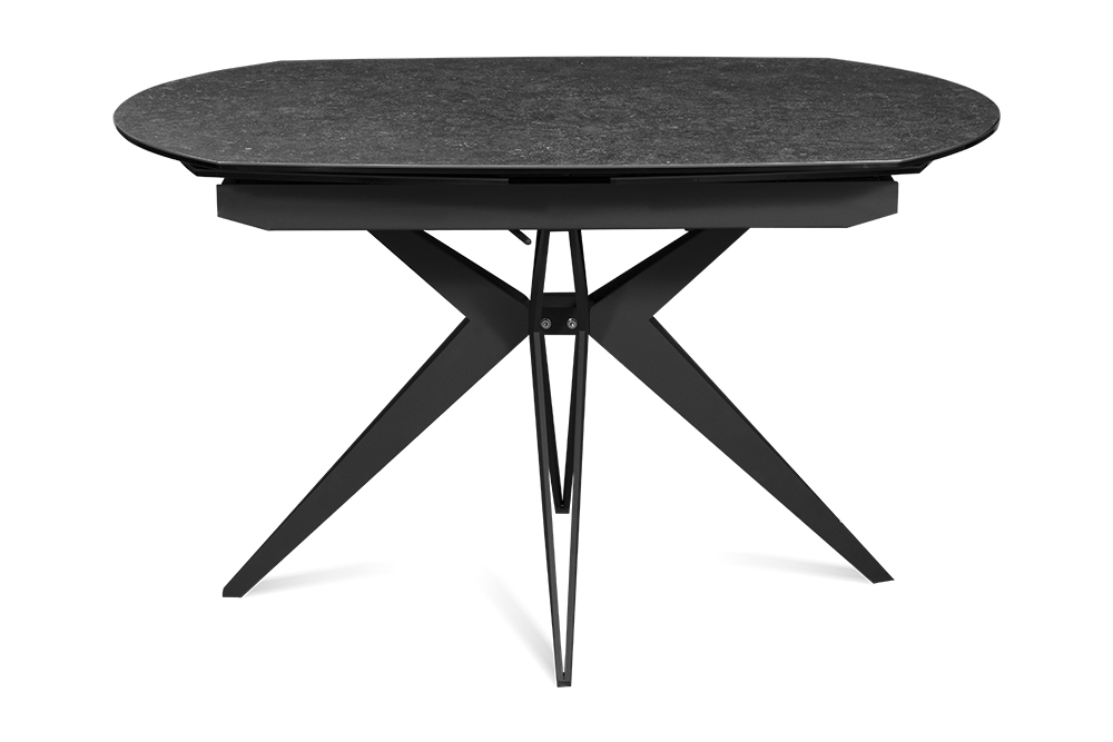 Стол обеденный раскладной BRUGGE – Круглый AERO, цвет черный с белыми вкраплениями, размер 130 (+30) (+30) 100217 - фото 4