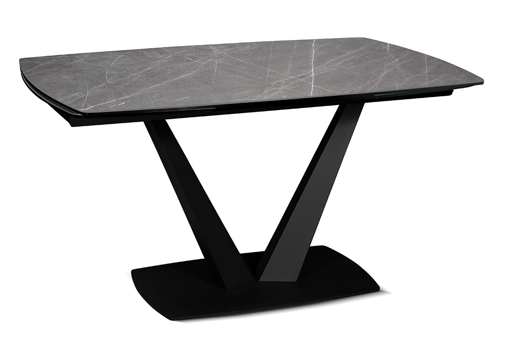 Стол обеденный раскладной CHALET– Прямоугольный AERO, цвет серый мрамор, размер 140 (+29,5) (+29,5)