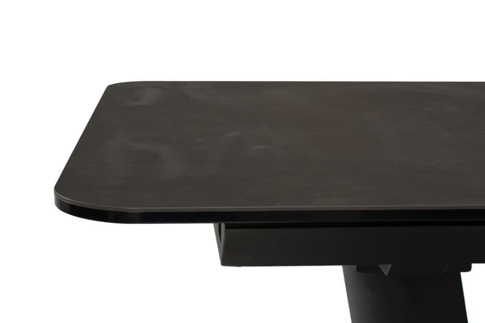 Стол лакированный обеденный раздвижной SPAIN – Прямоугольный AERO, цвет черный матовый лак, керамическая столешница - цвет базальт, размер 140 (+40) 40545 - фото 3