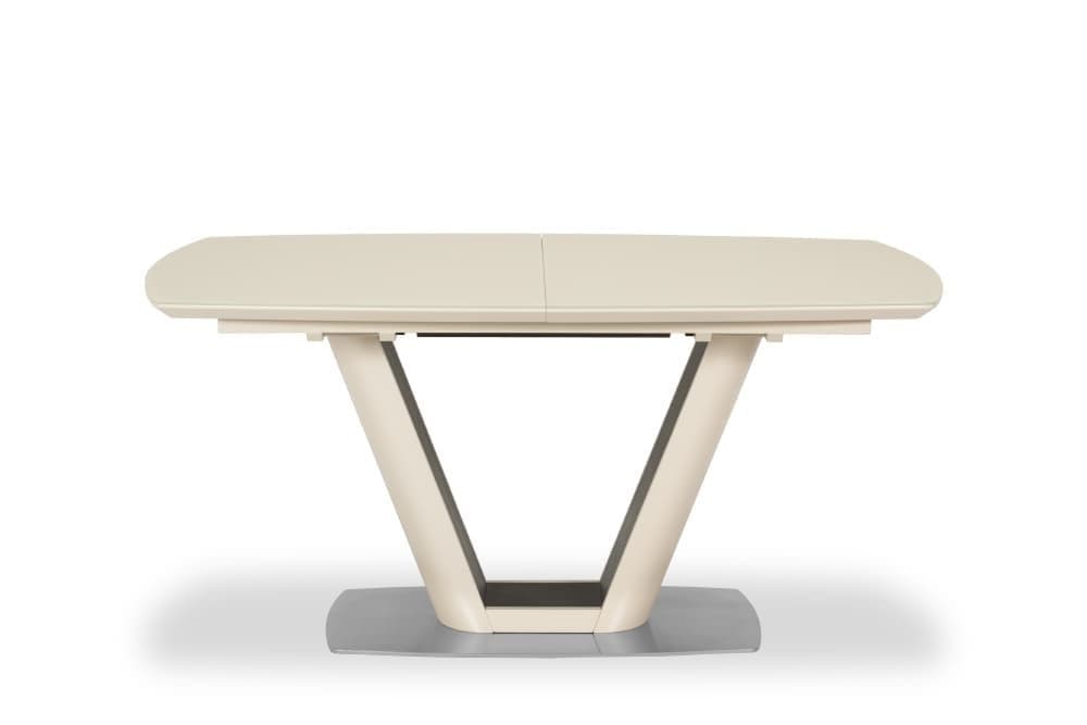 Стол лакированный обеденный раскладной MIAMI – Прямоугольный AERO, цвет лак - цвет крем, стекло крем шелк, размер 140 (+45) 21499 - фото 5