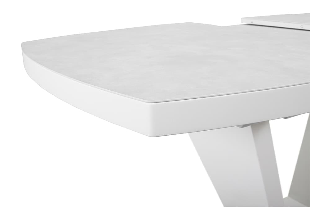 Стол деревянный обеденный раздвижной KANSAS – Прямоугольный AERO, цвет лак - цвет белый, керамическая столешница - цвет светло-серый, размер 140 (+40) 46003 - фото 4